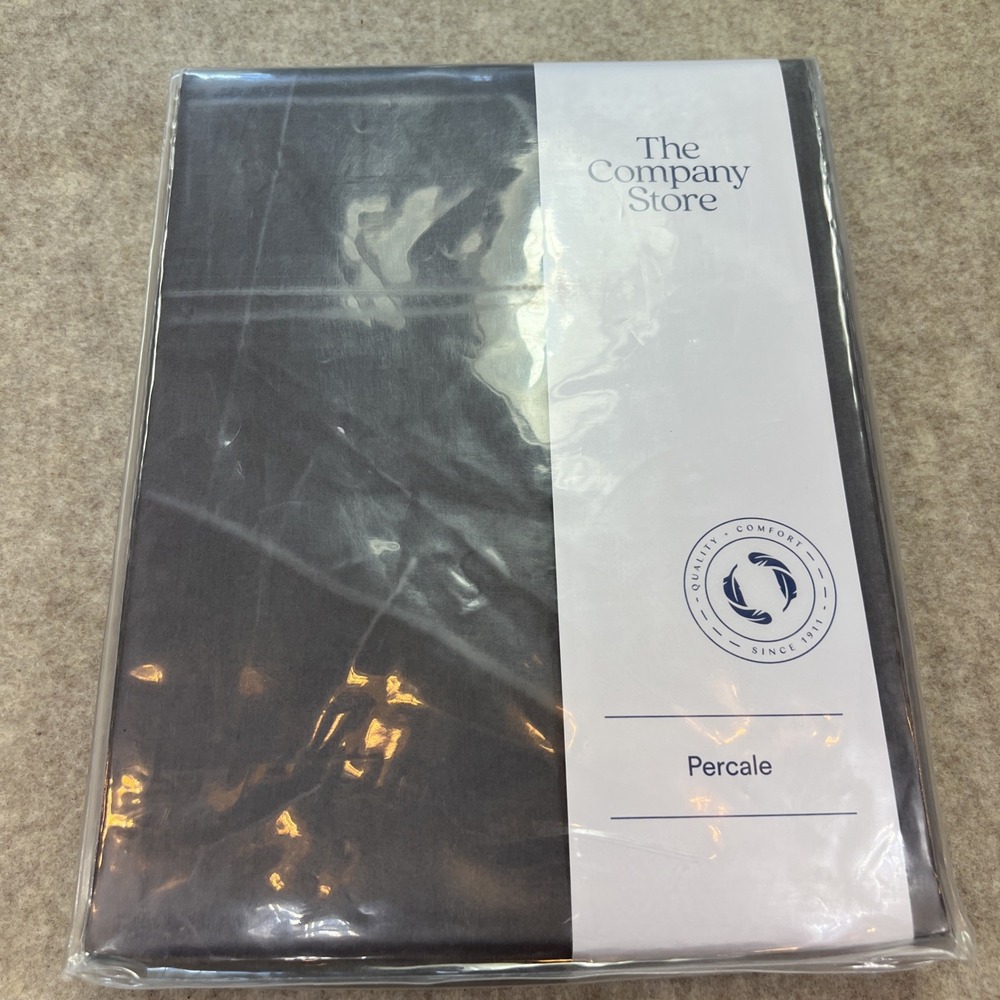 KING Flat Sheet The Company Store 100% Cotton Percale 50652A-K-GRAPHITE NEW